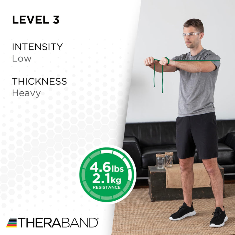 THERABAND Latex Resistance Tubing, Green, Heavy, Level 3, 25 ft Roll, Professional Grade for Upper and Lower Body Workouts, Cut-to-Length, Color-Coded Resistance Levels Level 3 / Heavy - Green 25 Foot - BeesActive Australia