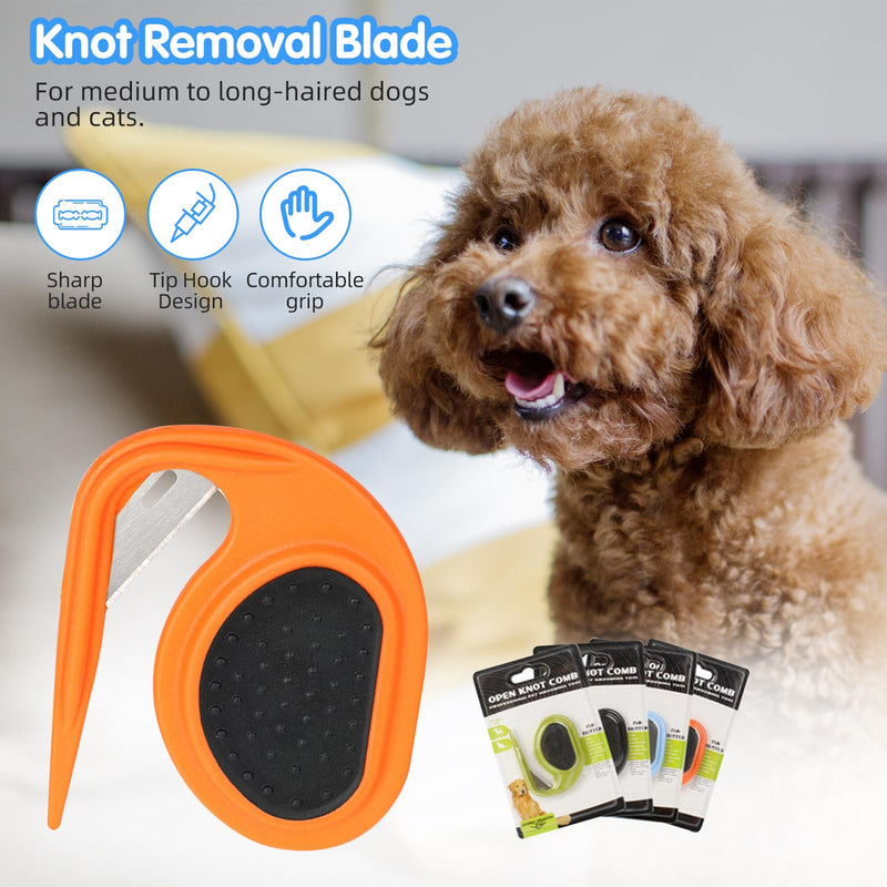 2PCS Pet Knotting Comb, 3 in 1 Knotting Comb Pet Grooming Tool, Small and Sharp, for Removing Tangled and Loosse Hair (Blue*2) Blue*2 - BeesActive Australia