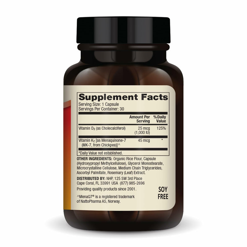 Dr. Mercola Vitamins D3 & K2 Low Dose - Maintain Vitamin D Levels - Supports Immune & Bone Health - MenaQ7 Chickpea-Sourced K2 - Non-GMO, Gluten-Free & Soy-Free - 30 Capsules (30 Servings) (Pack of 2) 30 Count (Pack of 2)