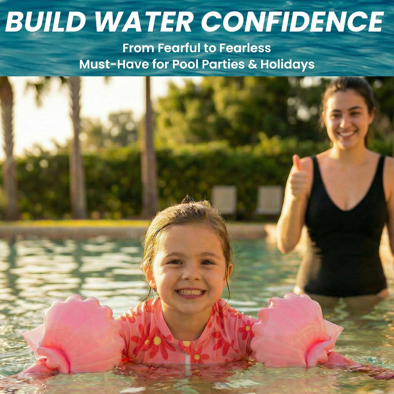 Toddler Swimsuit with Floatation, Baby Girls Long Sleeve Floating Bathing Suit Swim Suit for Summer Beach 4-5T Pink