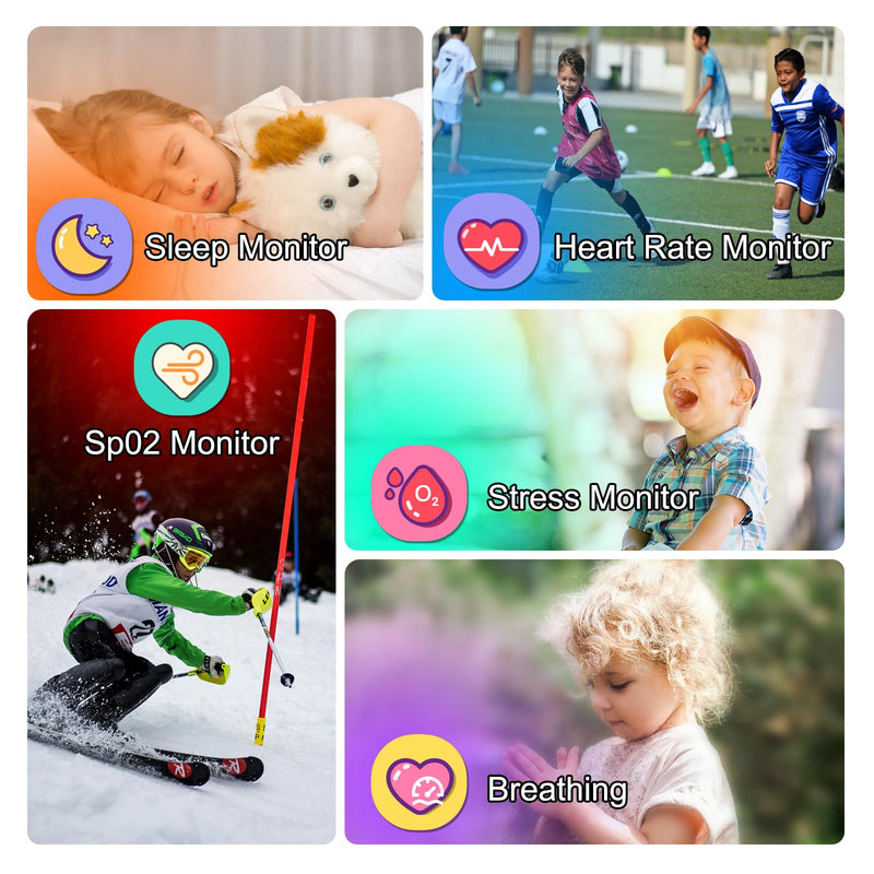 Smart Watch for Kids, 1.85" Fitness Tracker with Heart Rate, Sleep Monitor, IP68 Waterproof Smartwatches with Video Music, Pedometer, Game, NO APP/Phone, Gift for Boys Girls. (Classic, Black) Classic