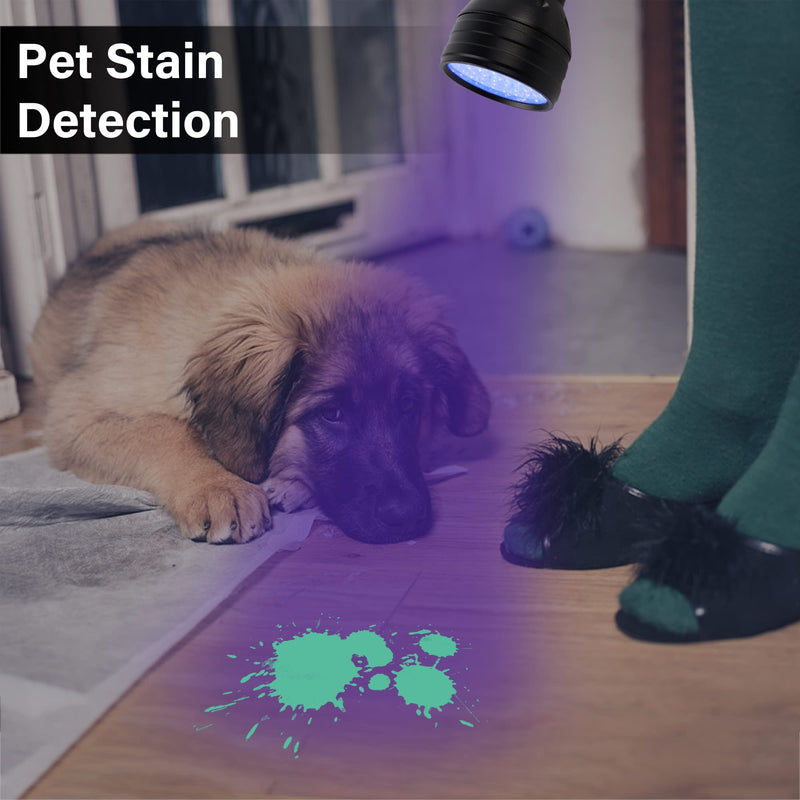3 Pack UV Flashlight Black Light, 51 LED 395nm UV Light Pets Urine Detector, Dry Stains, Bed Bug, Detect Scorpions - BeesActive Australia