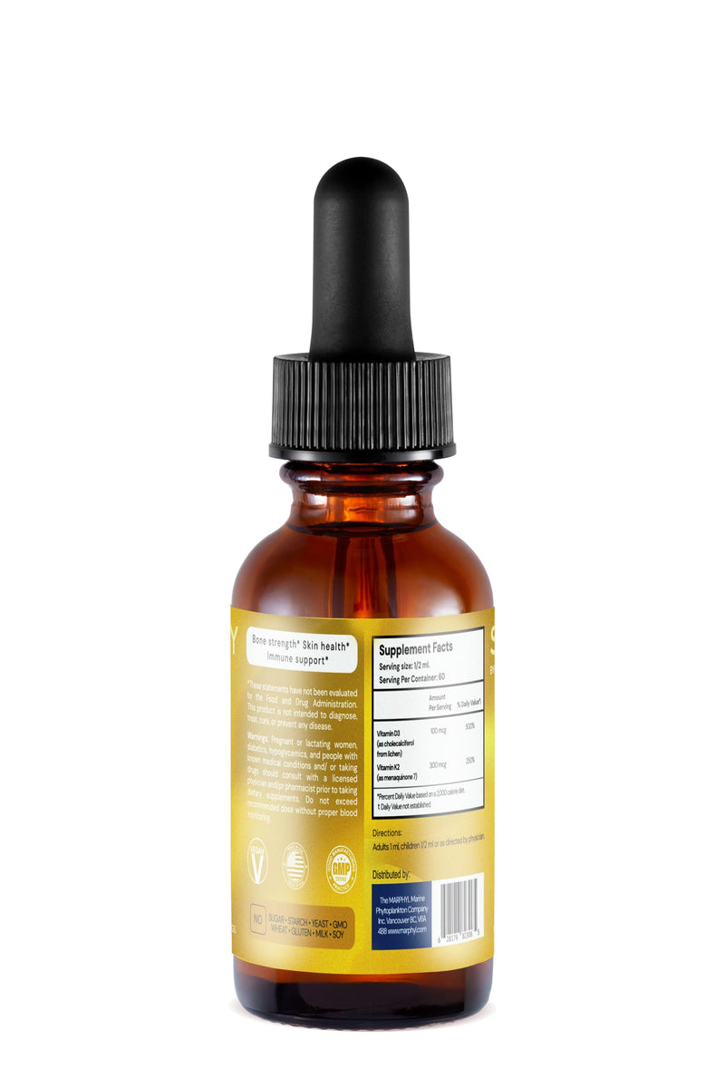 MARPHYL SEREMONY - Vitamin D3 4000 IU + K2 - Vitamin Liquid Drops for Adults & Kids, Vegan, Organic - Immune System Support, Bone Health, Mood Support, Healthy Skin - Made in USA (1 oz)