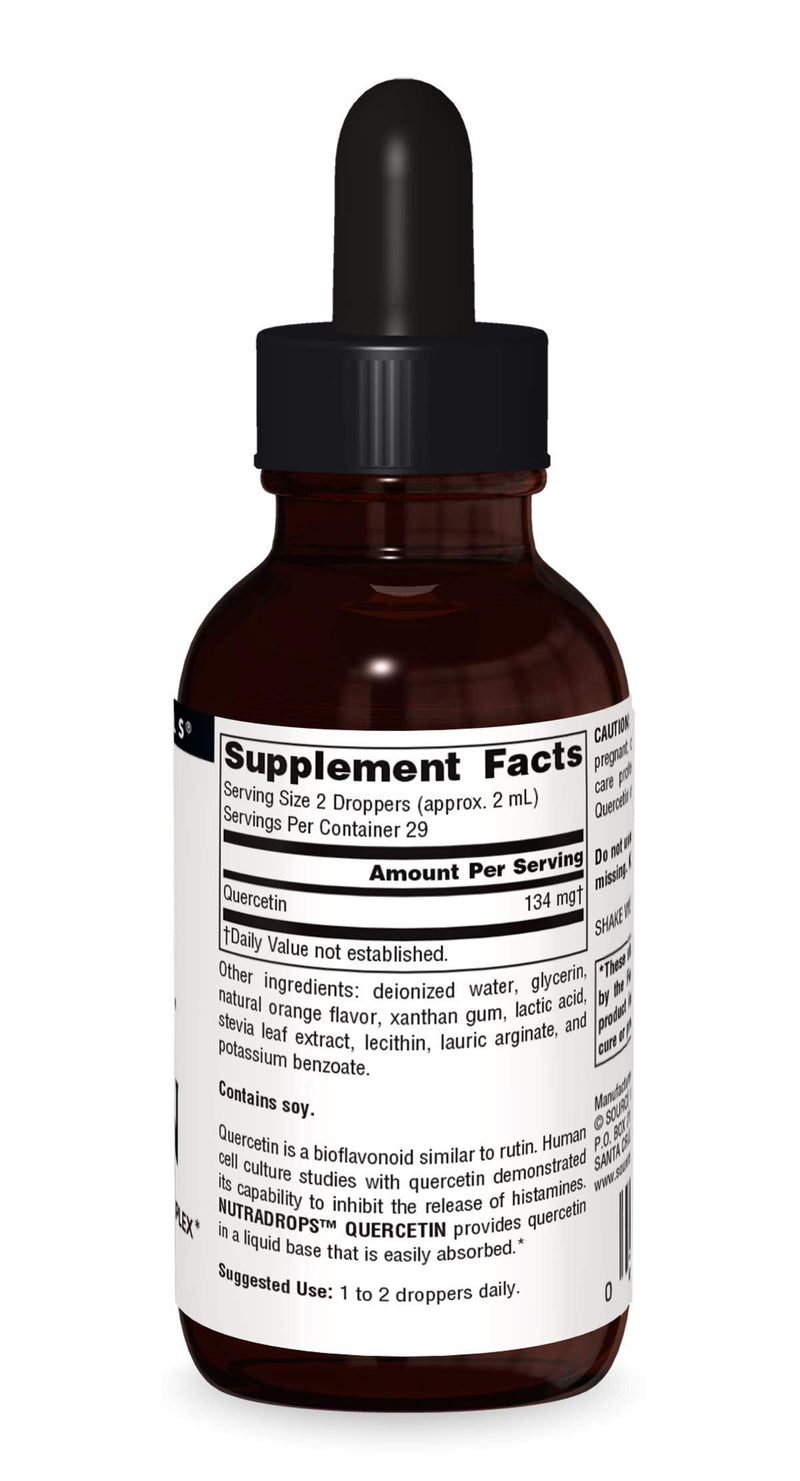 Source Naturals Quercetin NutraDrops, Bioflavonoid Complex - 2 Fluid oz. | Seasonal Allergy Support | Easily Absorbed | Contains Soy*