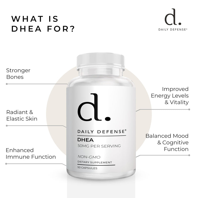DHEA 50mg for Men & Women- A Higher Dose of DHEA Vitamins for Vitality, Energy Boost, & Mood Support - 50 mg per Capsule - 50 Capsules