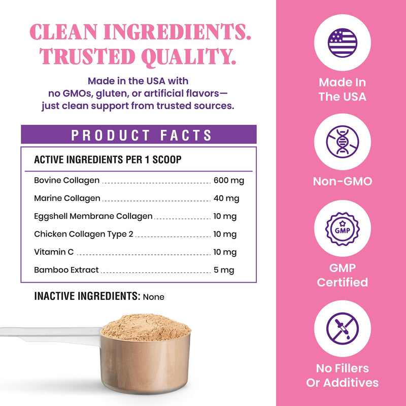 Premium 5X Collagen Powder for Dogs - Types I, II, III, V & X - Skin, Join, Gut & Coat Support - Collagen Powder with Bamboo & Vitamin C, 180 Scoops 8.57 oz 8.57 Ounce