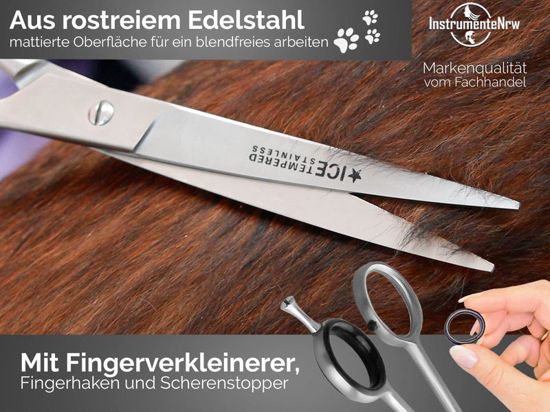 Curved dog hair scissors fur scissors with MICRO TOOTHING - BeesActive Australia