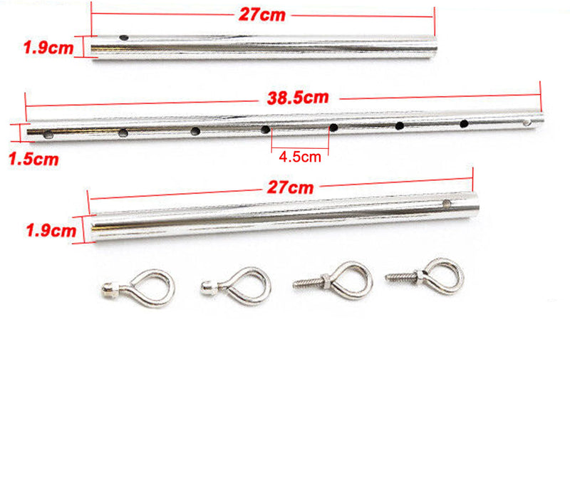 Stainless Steel Silver Adjustable Pilates Bar Set Sports Aid Training Fitness Gear (Silver A) Silver a