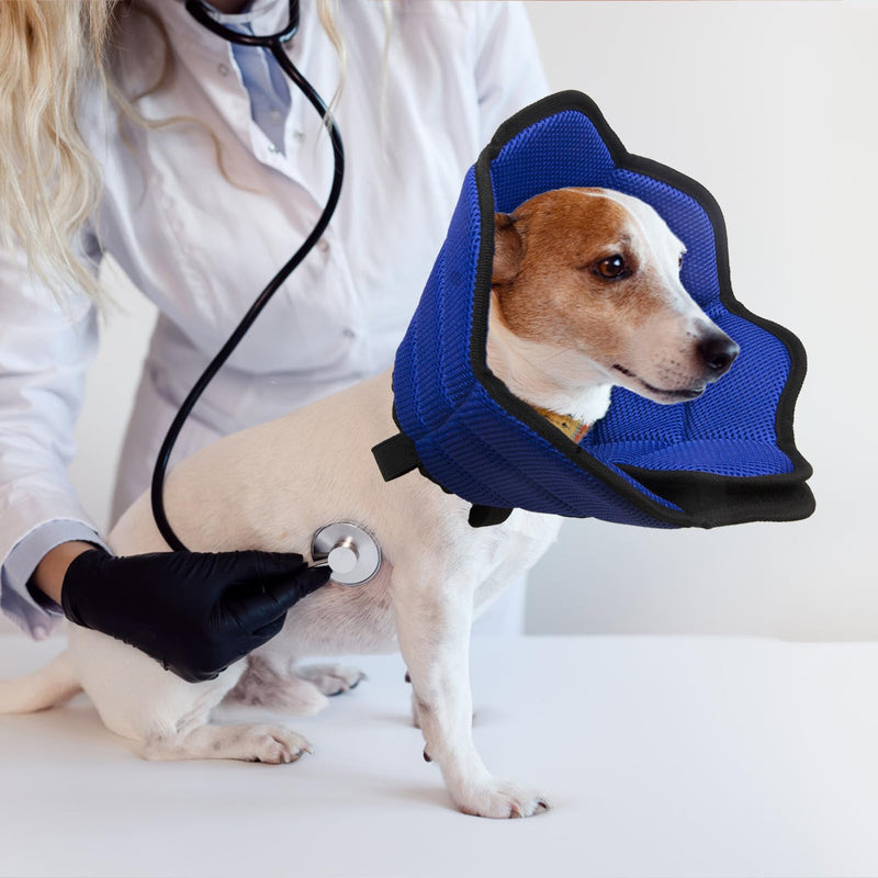 LiebeDD Dog Collar, Soft Dog Collar, Leak Protection, Dog Castration Neck Brace for Dogs, Breathable Protective Collar, Funnel Dog After Surgery, Adjustable Dog Collar, Blue M - BeesActive Australia