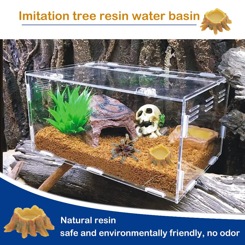 4 Pcs Spider Small Water Bowl, Mini Resin Dish for Tarantula Scorpion Millipede Spider Tiny Reptiles (Tree Root Shape) - BeesActive Australia
