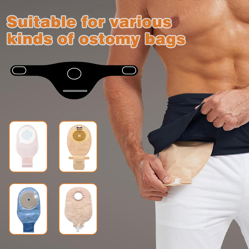 Ostomy Belt for Ostomy Bag Cover, Inner Pocket to Accommodate Ostomy Pouch for Sport or Daily Life, Black Colostomy Belt for Men & Women(XL) X-Large
