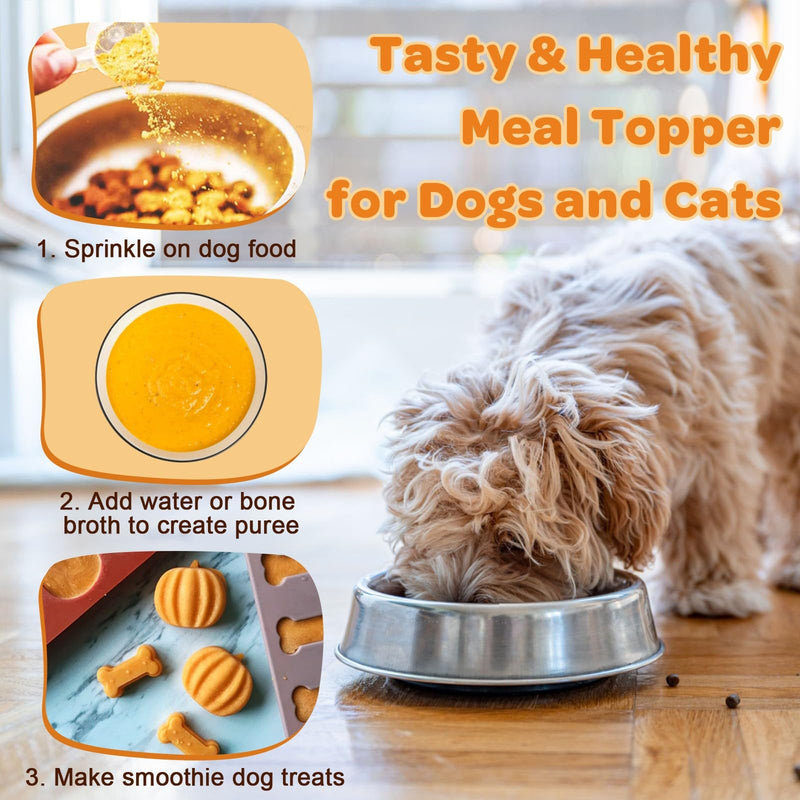 Pumpkin for Dogs - Natural Fiber for Dogs and Cats, with Apple, Dog Probiotics for Digestive Health, Support Firm Stool, Diarrhea, Constipation, Add Water to Make Pumpkin Puree for Dogs, 10.58 oz 60 Scoops - PawsPlanet Australia