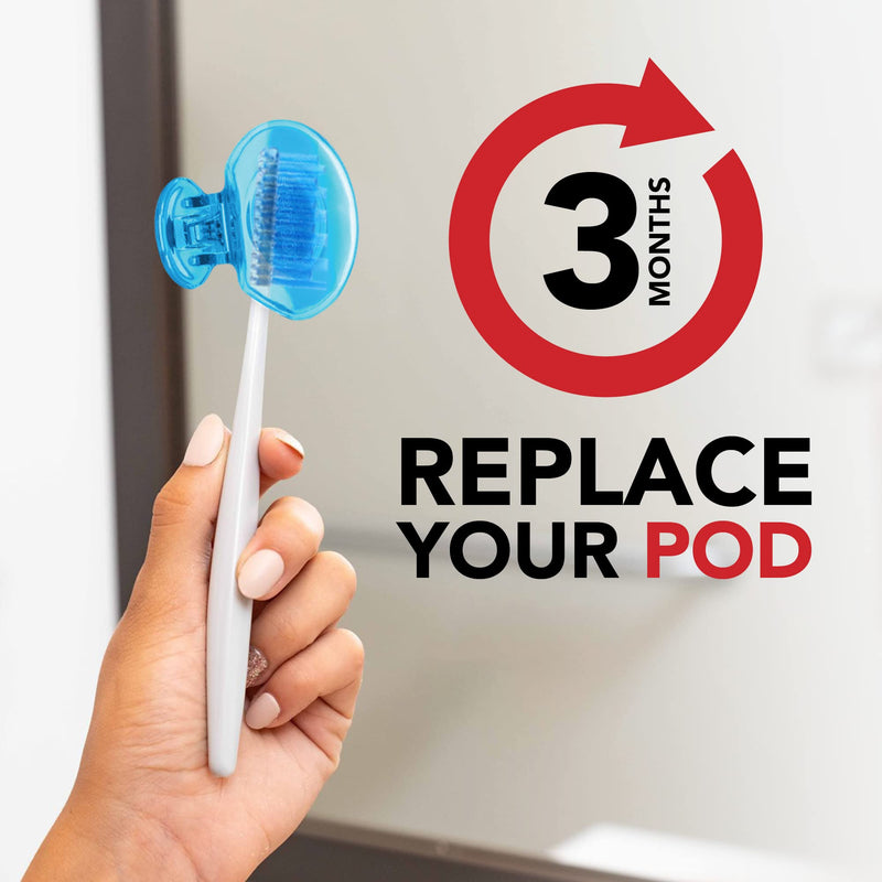 Steripod Clip-on Toothbrush Protector, Red/Orange, 2 Count, (Pack of 1) Red and Orange Thymol - BeesActive Australia