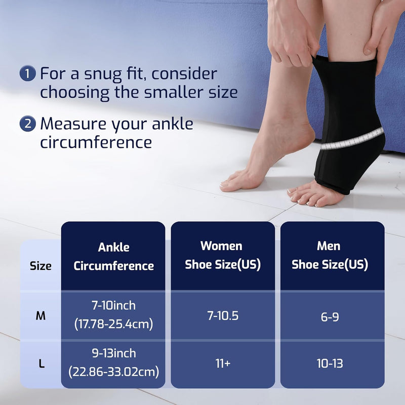 Ankle Ice Pack Wrap for Swelling - Hot/Cold Therapy Ice Wrap for Foot Pain Relief, Heel Pain Relief, Plantar Fasciitis, Achilles Tendonitis Relief, Sprained Ankle Compression, Medium - BeesActive Australia