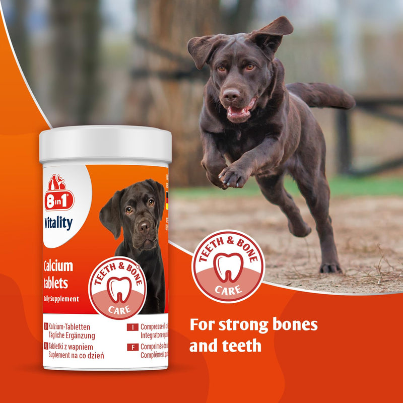 Calcium and Phosphorus Dog Nutritional Supplement - Teeth and Bone Care - 155 tablets - for strong bones and teeth, suitable for growing puppy