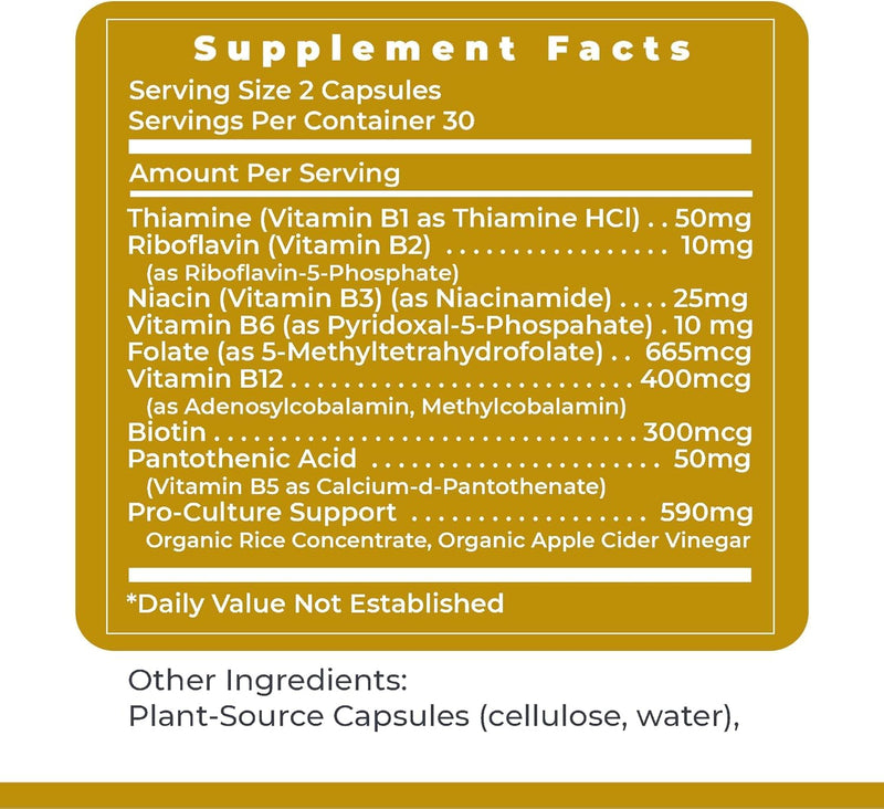 Premier Research Labs Complete B - Vitamin B Complex Supplement for Optimal Health | Vitamin B Supplement with Biotin | 9 Active B Vitamins | for Liver, Energy & Brain Support - 60 Capsules