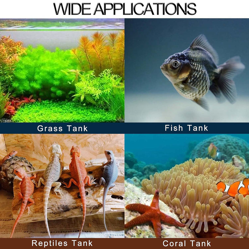 DIGITEN Aquarium Thermometer Digital Fish Tank Thermometer with Large LCD Display Stick On Water Terrarium Temperature Sensor Gauge for Reptiles Turtle Amphibians Black