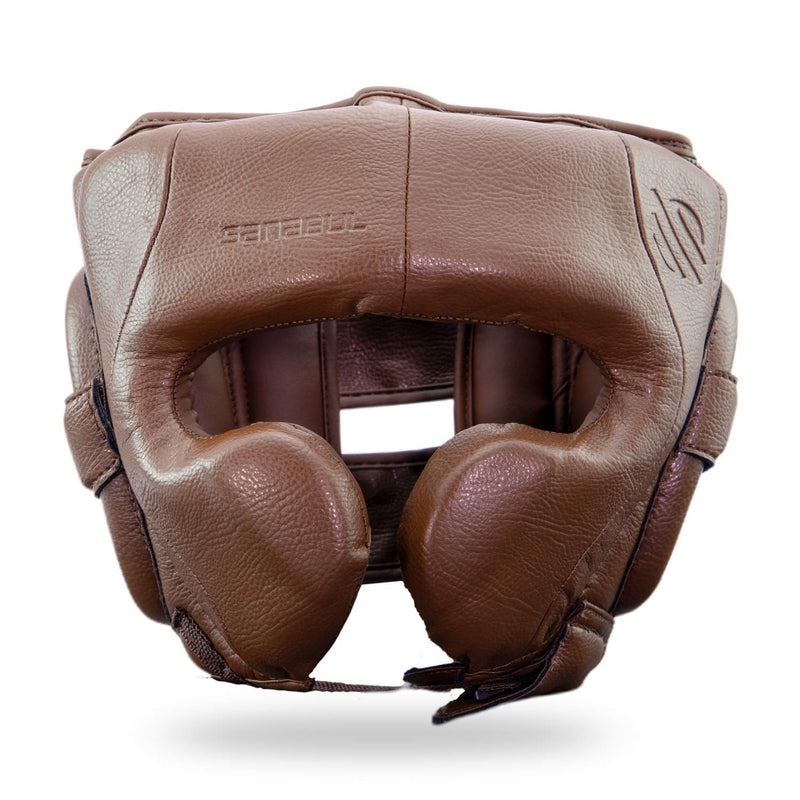 Sanabul Battle Forged Professional Boxing Headgear for Men Martial Arts Kickboxing MMA Head Gear Fighting & Sparring Helmet Full-Face Protection X-Large Brown - BeesActive Australia