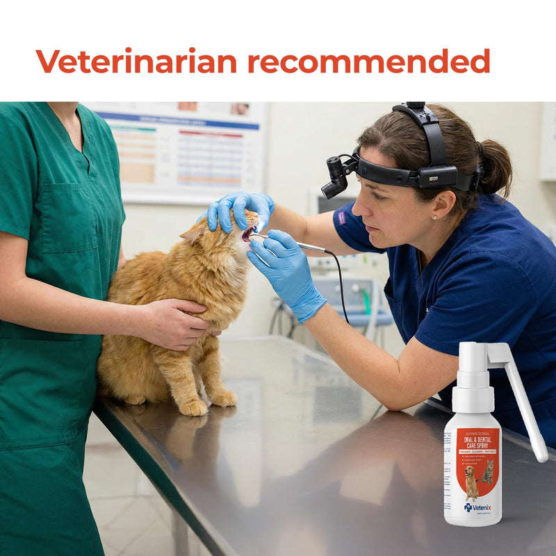 Oral Spray for Dogs and Cats Teeth Cleaning Spray Freshens Breath, Soothes Gums, Alcohol Free Daily Dental Care with Pure Hypochlorous – 3.38 oz