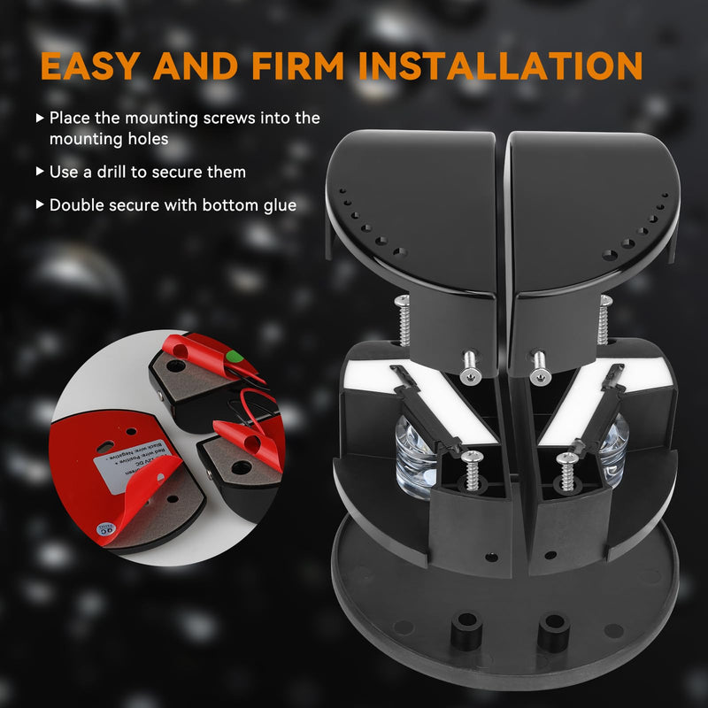 Boat Navigation Lights, Integrated Split 2-in-1 Red and Green LED Bow Lights, IP67 Waterproof Navigation Lights Boat Bow Lights for Pontoon, Yacht and Small Boats(Black)