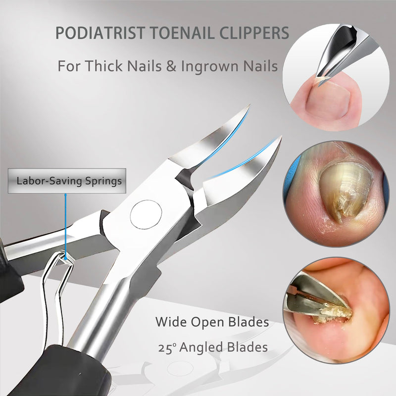 Ingrown Toenail Clipper for Men Women Nail Clipper for Senior Thick Toenail Clippers for Ingrown Nails Removal Set Nail Cutter Pedicure Knife Toe Nails Clipper Kit Classic A-7 - BeesActive Australia
