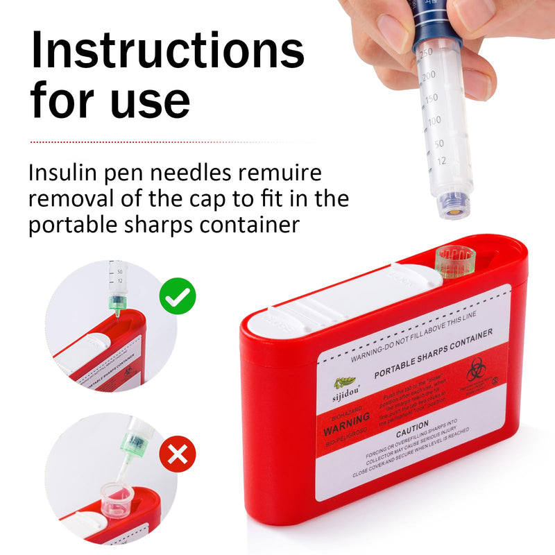 Pocket Travel Sharps Container for Blood Sugar Test Strips, Needle Container for Diabetic Insulin Pen NeedleÔºåBiohazard Treatment ContainerÔºåTravel and Home Use (3 Packs) 3 - BeesActive Australia