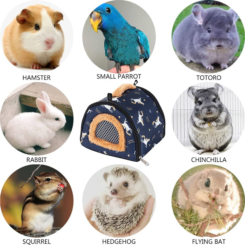 ZYYRSS Small Animals Carry Bag, Rat Sugar Glider Small Guinea Pigs Rat Chinchillas Hamster Hedgehog Carry Bag for Outdoor Travel, Breathable Hanging Carry Bag (Dark Blue) Dark Blue - BeesActive Australia