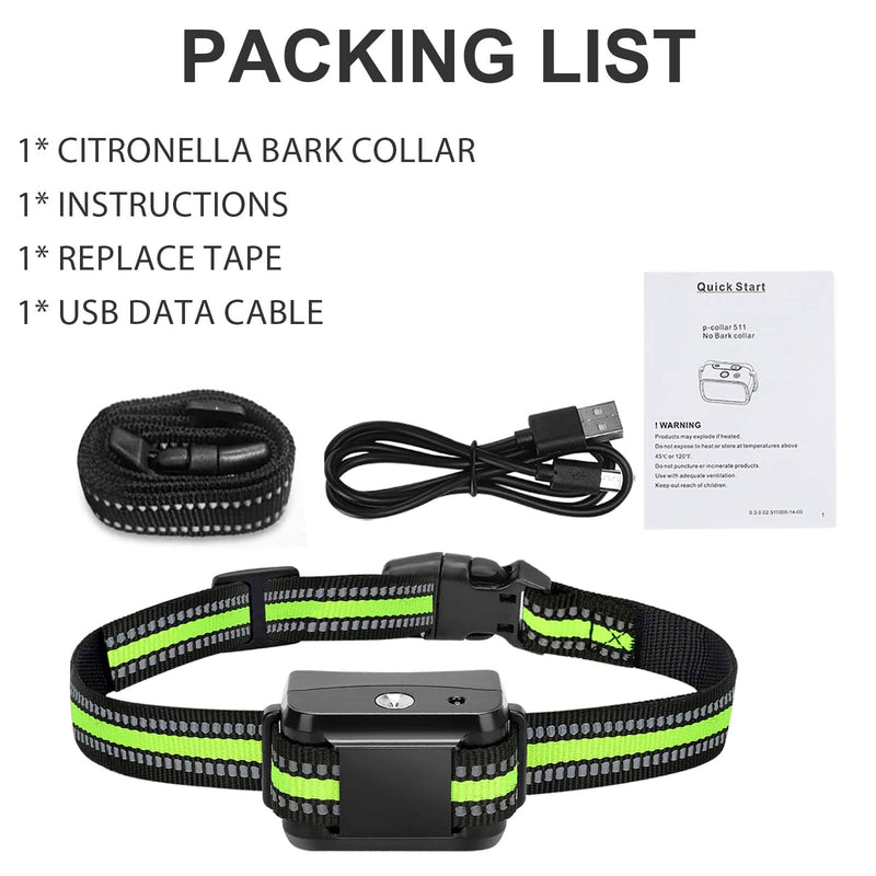 Citronella Bark Collar [No Citronella Refill] Spray Dog Training Collar, Citronella Dog Collar for L/M/S Dogs, Level 2 Sensitivity Adjustable Citronella Dog Bark Collar Black-02 - BeesActive Australia