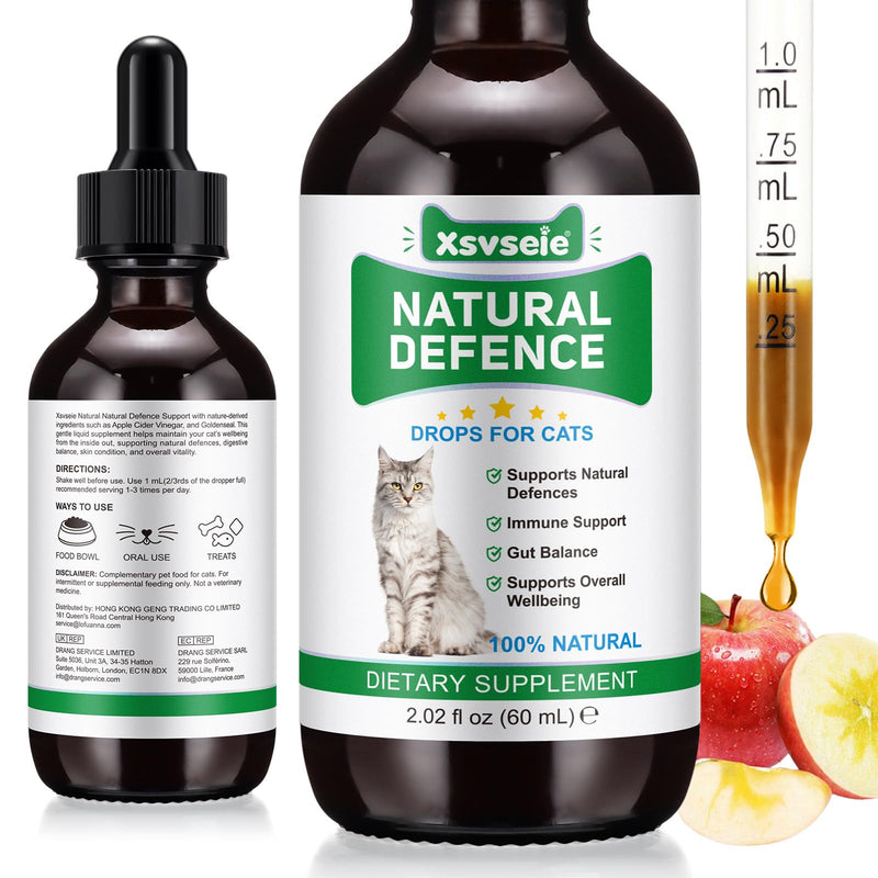Antibiotics for Cats, Cat Antibiotics for Infections, Supports Immune & Cats Allergy Itch Relief, Health Supplies cat UTI Cat Multivitamin, 60ML