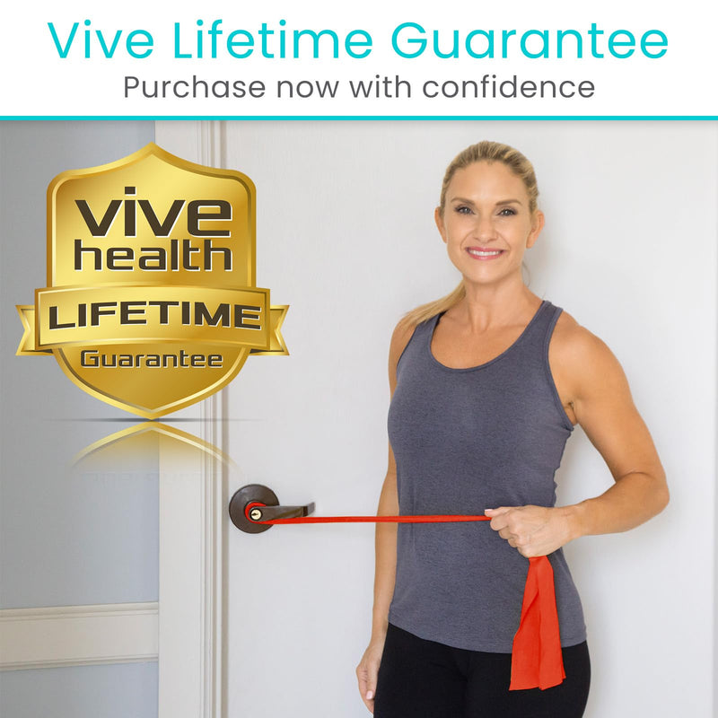 Vive Professional Resistance Bands - 25 Yard Non-Latex Roll for Physical Therapy, Lower and Upper Body Exercise Workout - Straight Elastic for Strength Training, Rehabilitation, Women, Men Red