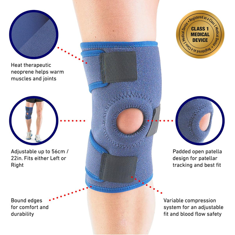 Neo-G Knee Support, Open Patella – Knee Support for Knee Pain Arthritis, Joint Pain Relief, Meniscus tear, runners knee, patella injuries – Knee support for women and men - Adjustable Compression - BeesActive Australia
