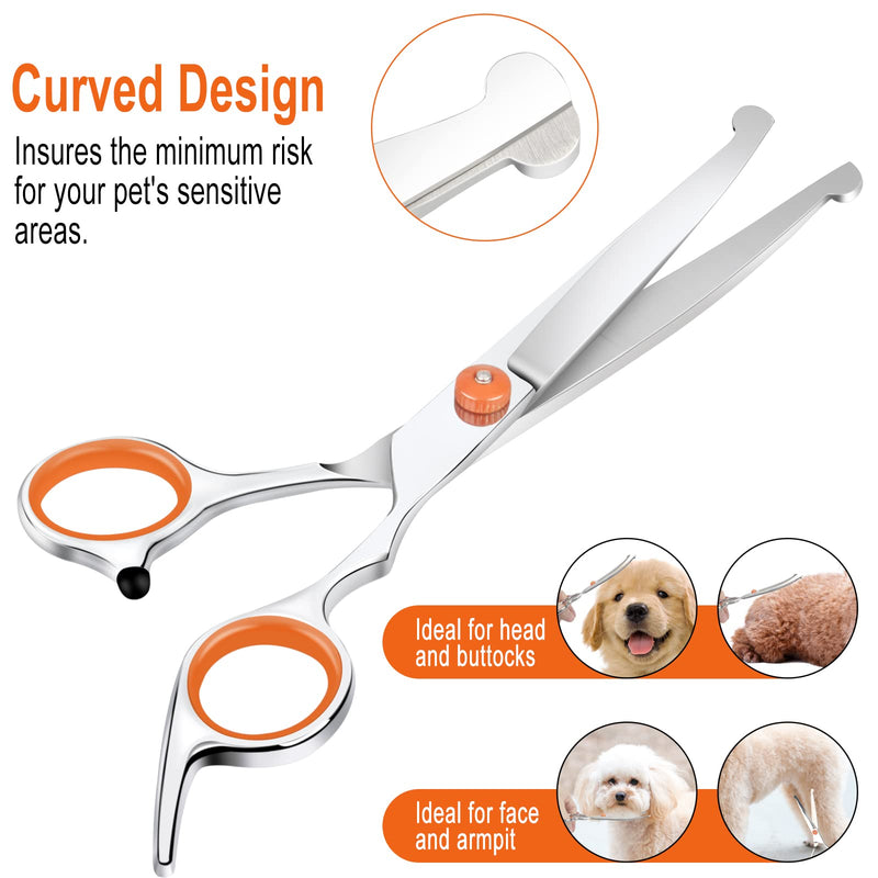 Dog scissors with round safety tip, 7.3'' dog grooming scissors made of stainless steel for dogs, cats - BeesActive Australia