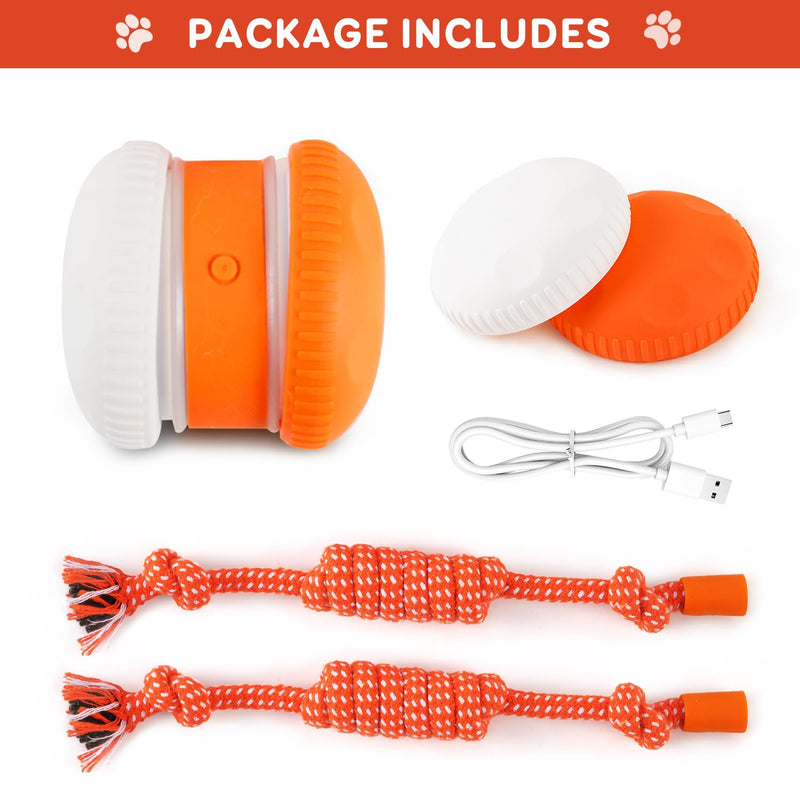 Interactive Dog Ball, Random Path Electric Automatic Moving and Rolling Dog Toy with Rope for Small Medium Large Dogs, Motion-Activated Dog Stimulation Toy for Boredom Relief (Orange-Red) Orange-Red - BeesActive Australia