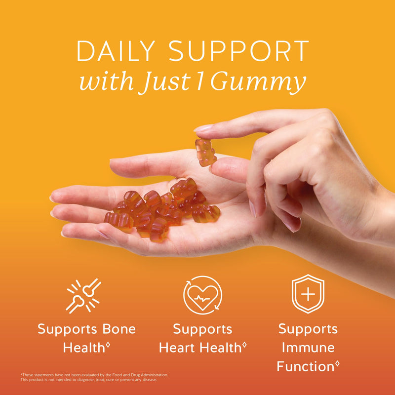 Bears with Benefits Vitamin D3 + K2 Gummies for Bone Support | Made with 40 mcg Vitamin K2 as MK-7 to complement Vitamin D3 in one delicious vegan peach gummy. 1 Count (Pack of 30)