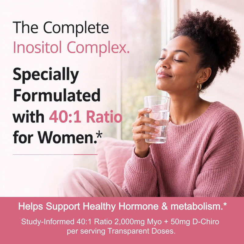 Myo-Inositol & D-Chiro Inositol 40:1 With Methylfolate, ALA & Chromium | with Vitamin D3, Hormone Balance, Ovarian Function, Regular Cycles, Third-Party Tested, Vegan, 120 Capsules, hormone harmony
