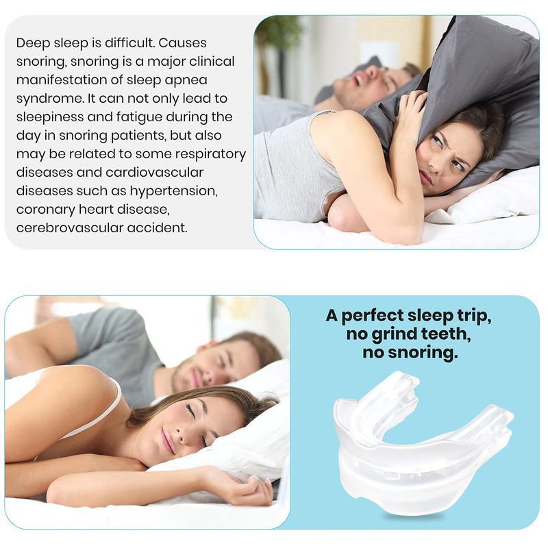 Anti-Snore Device, Snoring Solution Mouthpiece - Stop Snoring Mouth Guard for Men and Women Sleep-N07 White L - BeesActive Australia