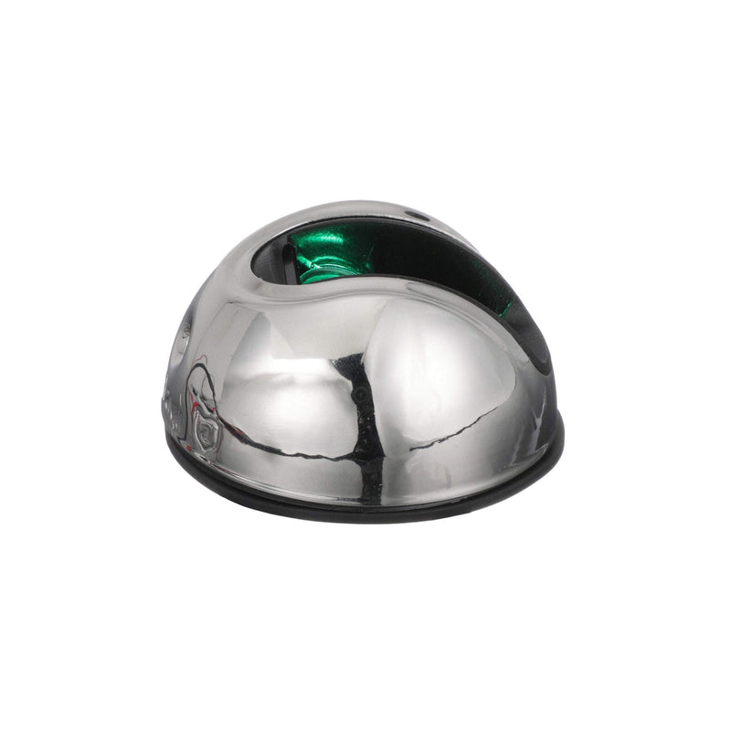 Attwood NV3012SSG-7 LightArmor™ 2-Mile Vertical Surface Mount Navigation Light, Green LED Lighting, Round Stainless Housing Green (Starboard) One size Vertical Mount - Stainless Steel