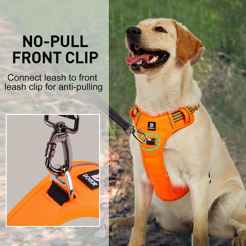Dog Harness for Large Dogs, Anti Pull Harness No Pull Reflective Breathable Harness Dogs Lightweight Chest Harness Large Medium Dog Safety Harness Soft Orange L L (Pack of 1) - BeesActive Australia