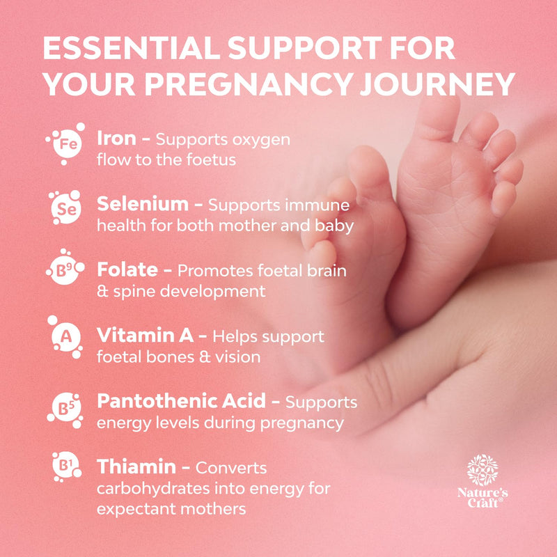 Natures Craft Vegan Prenatal Gummies for Women - Gummy Prenatal Vitamins for Women with Iron Folic Acid and Superfruit Blend - Chewable Vitamins Gummy Formula (Pineapple Mango) - 90 Count 90 Count (Pack of 1)