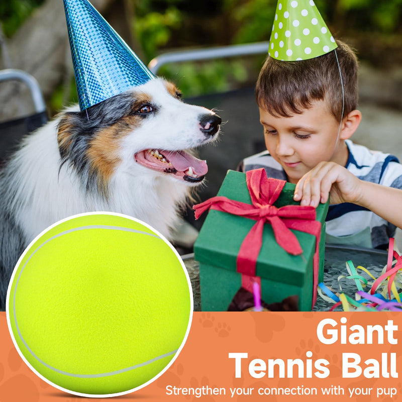 QDAN Giant Large Tennis Ball for Dogs: 9.5" Big Ball for Dogs for Outdoor Play, Big Tennis Ball Dog Toy, Dog Tennis Ball for Small Medium Large Dog, Dog Balls, Yellow 9.5'' tennis ball