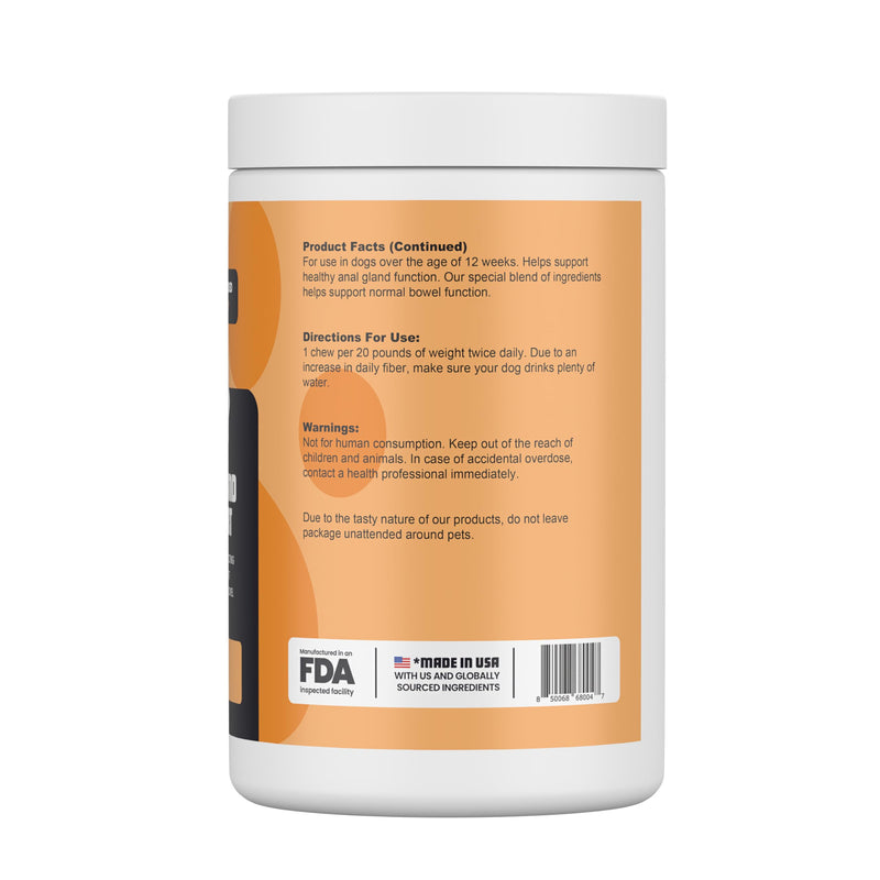 Anal Gland Support for Dogs – 120-Count Fiber-Rich Soft Chews with Beet Pulp, Psyllium Husk & Dandelion Root – Promotes Healthy Bowel Function & Comfort – Vet Recommended – Made in USA - BeesActive Australia