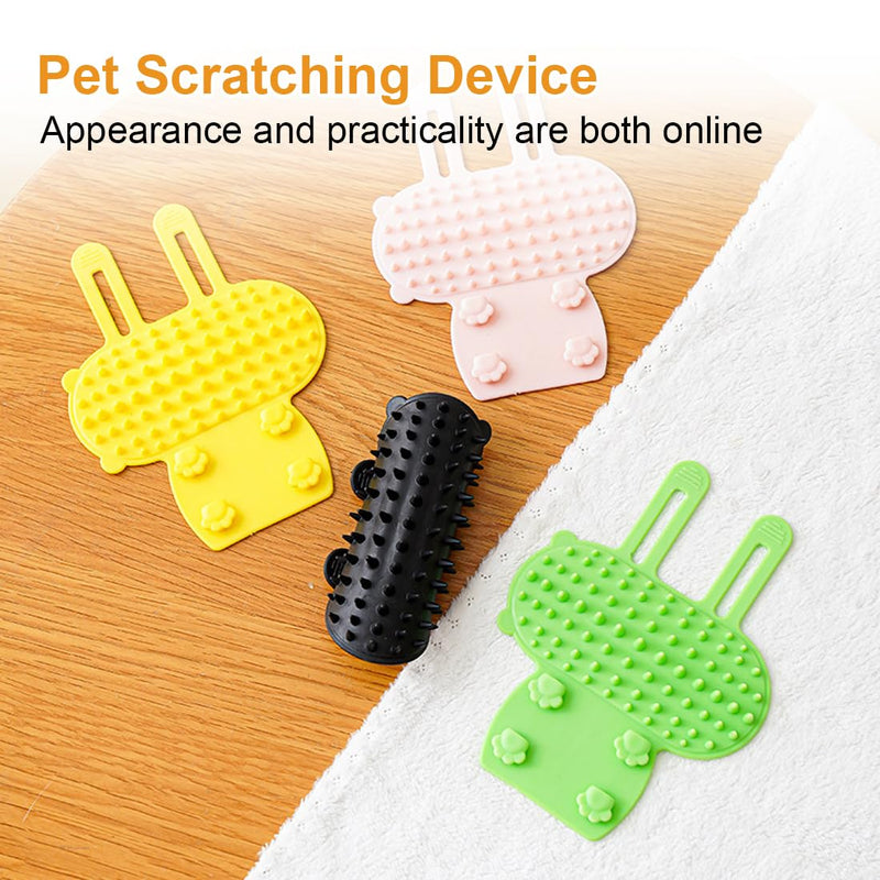 SGERUFZ Pack of 4 Self-Grooming Silicone Cat Brush, 2-in-1 Massage Itching Pet Tickling Artifact, Grooming Brush with Strap - BeesActive Australia