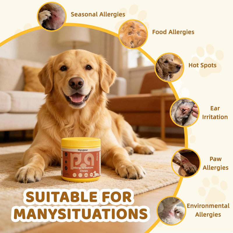 Dog Skin & Allergy Support Bundle: Fish Oil Omega 3 + Allergy Relief Chews for Itchy Skin, Immune & Digestive Health