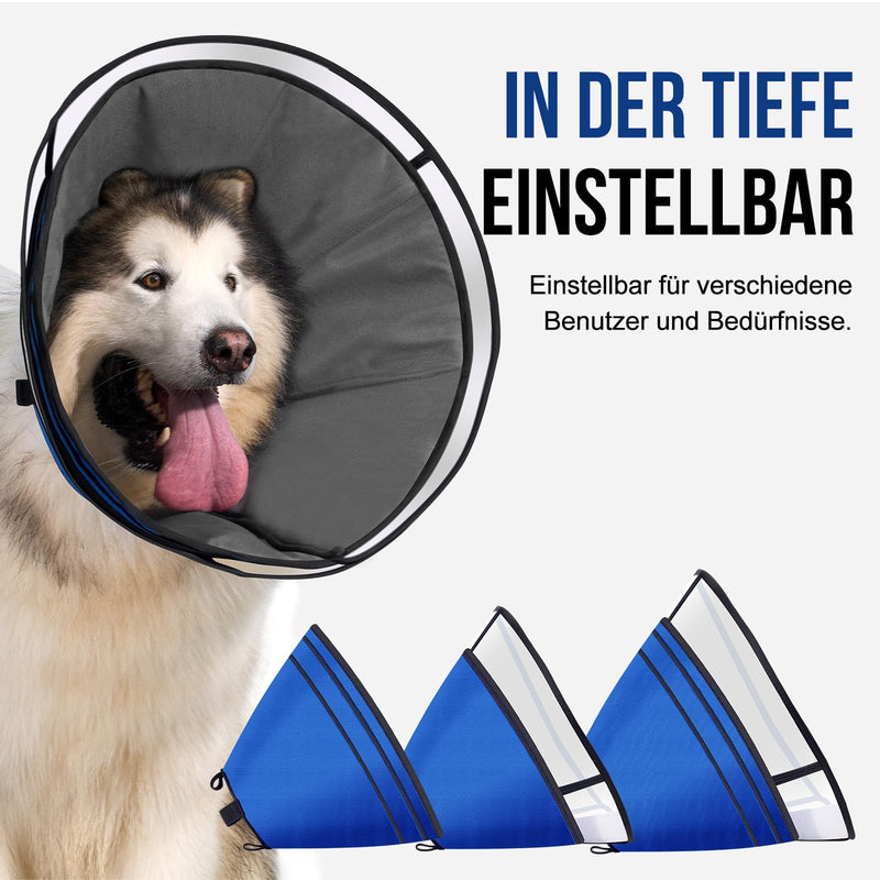 Collar Dog Soft, OneTigris Adjustable Breathable Protective Collar Dog Neck Brace Prevention of Bites and Licks Pet Elizabethan - Blue XXL - BeesActive Australia
