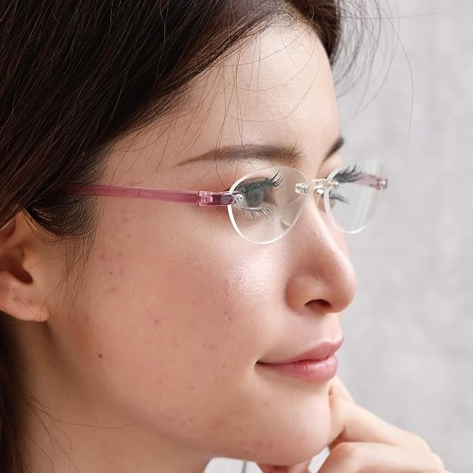 [Senior "Ai" Club] senior eye club Reading Glasses Women's Rimless TR-90 Simple Lightweight with Case MP-102 - BeesActive Australia