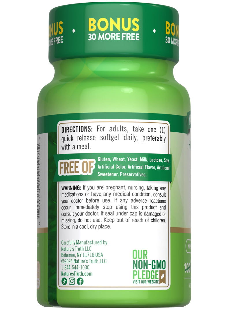 Nature's Truth Vitamin D3 5000 IU Softgels 130 Count | High Potency Vitamin D | Non-GMO, Gluten Free 130 Count (Pack of 1)