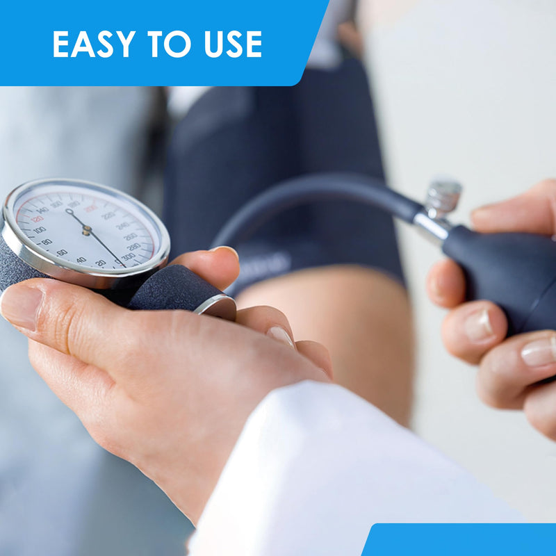 Primacare DS-9197-BL Professional Classic Series Manual Adult Size Blood Pressure Kit, Emergency Bp kit with Stethoscope and Portable Leatherette Case, Nylon Cuff, Blue - BeesActive Australia