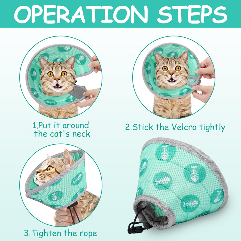 Cat Neck Brace, Soft Cat Neck Brace for Small Cats, Cat Neck Brace for After Injuries, Adjustable Neck Brace for Cats, Prevents Licking Wounds Cat Collar Green S - BeesActive Australia