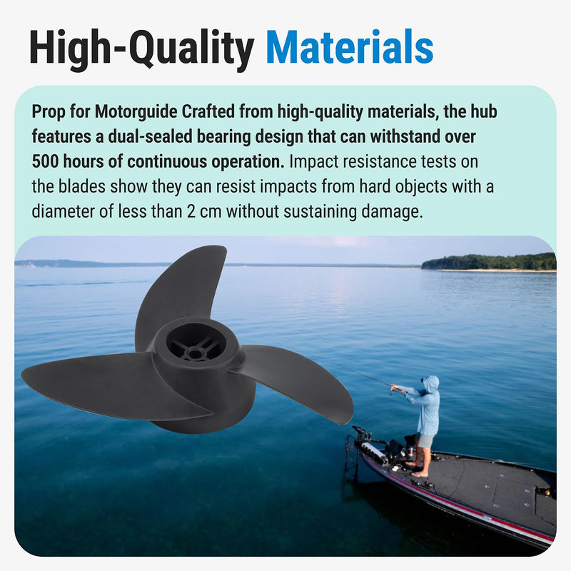 Machete III Propeller for Motorguide Trolling Motor, Replacement Xi5, Xi3, R3, W55 ＆ Tour Pro Series 3 Blade Prop, 3.5 inch Trolling Motor Propeller (Black)