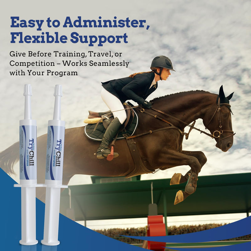 SynNutra TryChill™ 3 Pack | L-Tryptophan–Based Confidence & Composure Support for Horses | Non-Sedating, Show-Safe Formula | Supports Focus & Performance | 100% Natural | Made in USA 3-Pack